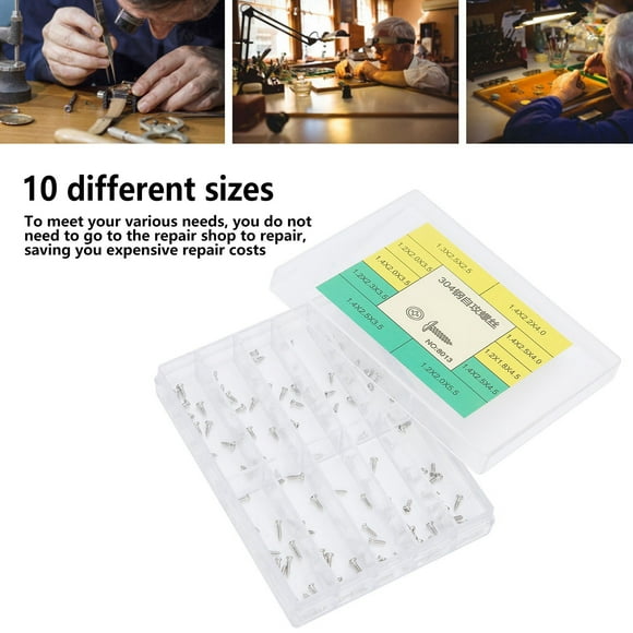 Cross Self Tapping Screws,10 Sizes Self‑Tapping Screw Assortment Small Screws Watch Repair Tapping Screw Stylish and Modern