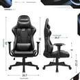 thumbnail image 7 of Homall Gaming Chair Office Chair High Back Computer Chair Leather Desk Chair Racing Executive Ergonomic Adjustable Swivel Task Chair with Headrest and Lumbar Support, Black, 7 of 7