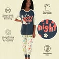 thumbnail image 6 of Lazyone Women's Soft Casual Pajama Leggings and Tall Tee Sets With Cute Fun Prints, Ruff Night, 6 of 7