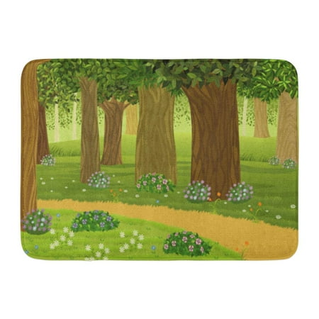 Woodland Rug GODPOK Tree Green Woodland Forest Brown Enchanted Park Rug Doormat Bath Mat 23.6x15.7 inch ()