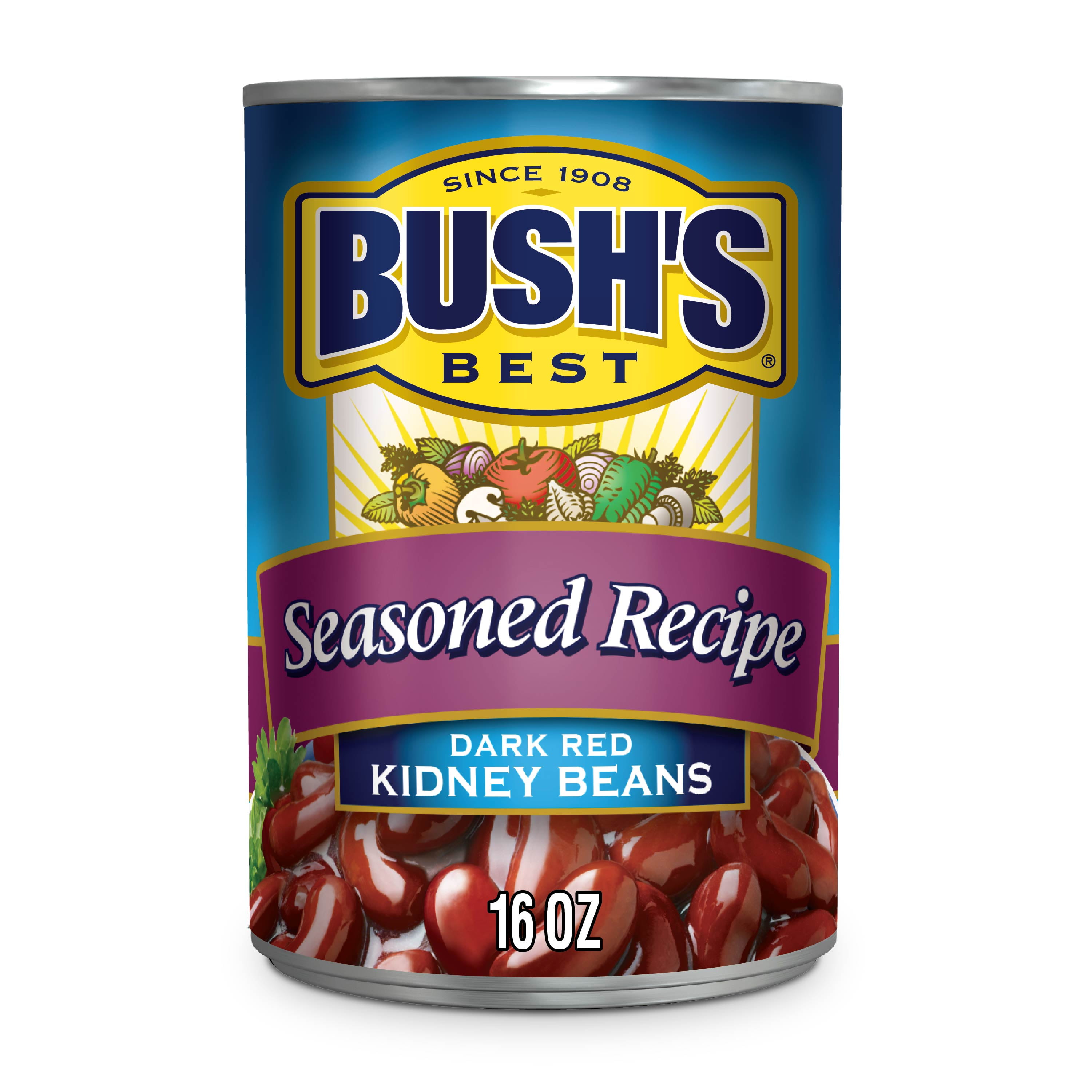 Bush's Seasoned Dark Red Kidney Beans, Canned Beans, 16 oz