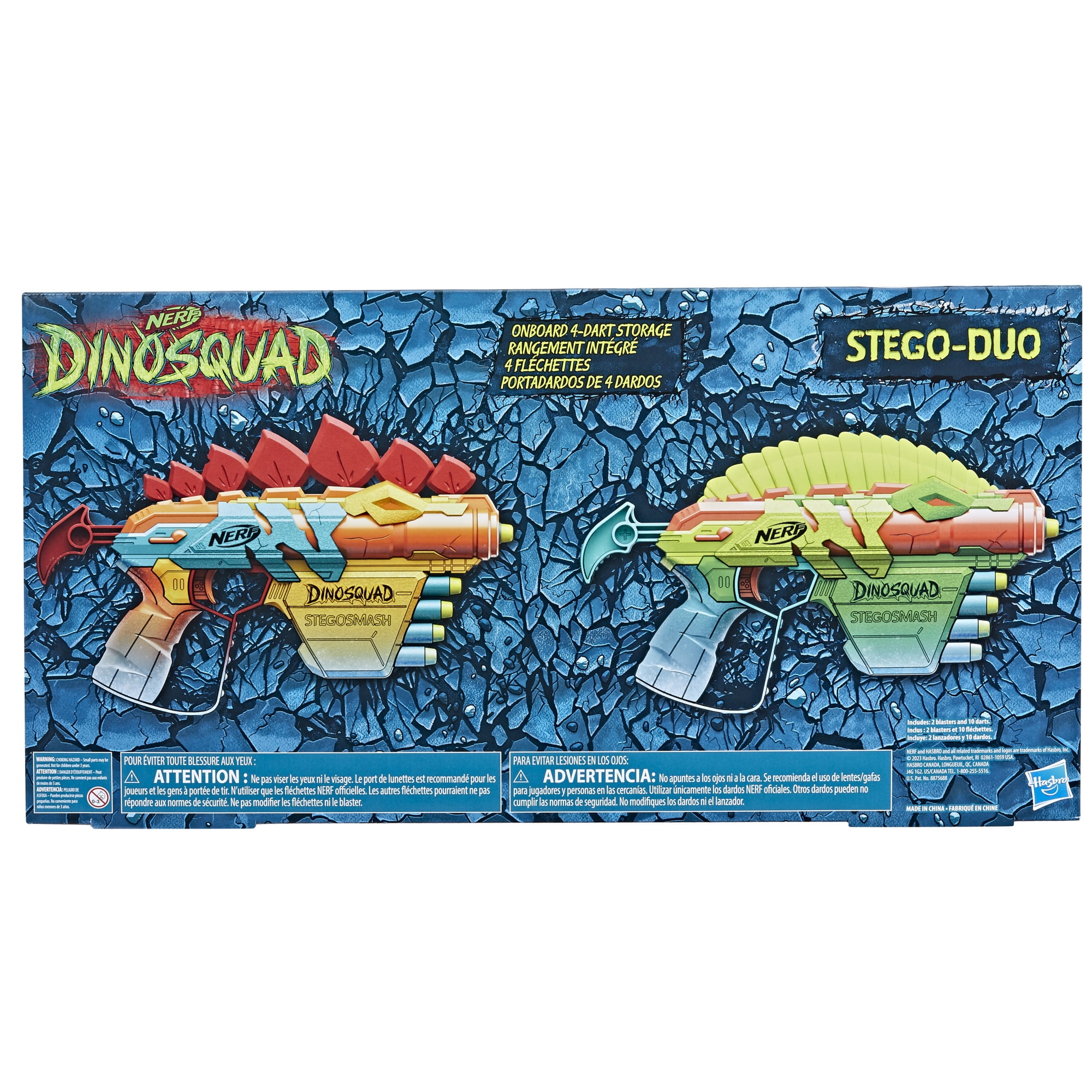 Nerf DinoSquad Stego-smash Dart Blaster Dinosaur Toy, 5 Nerf Elite Darts,  Stegosaurus Design