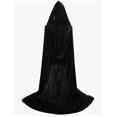 thumbnail image 3 of Capa de la Parca de Navidad, capa larga de terciopelo con capucha unisex para diablo, bruja, mago, Halloween, Navidad, capa de cosplay, 3 of 5