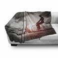 thumbnail image 2 of Eiffel Tower Soft Flannel Fleece Blanket, Man on Retro Bicycle Next to Eiffel Tower Paris France Dramatic Sky Sun, Cozy Plush for Indoor and Outdoor Use, 50" x 70", Grey Pink Black, by Ambesonne, 2 of 5