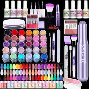 Saviland 30 Colors Dip Powder Nail Kit with Drill