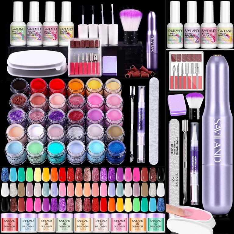 Saviland 30 Colors Dip Powder Nail Kit with Drill photo 1
