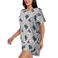 thumbnail image 2 of Wukai Turtle Women's Pajama Set,Short-Sleeve Top and Shorts with Elastic Waistband and Pockets for Loungewear, Yoga, and Casual Wear-Large, 2 of 8
