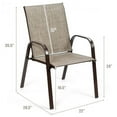 thumbnail image 2 of SUGIFT 2 Pieces Dining Chair Patio Outdoor Dining Chair with Armrest Gray, 2 of 6