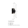thumbnail image 4 of Designers Fountain Anton 17.5 inch 2-Light Matte Black Transitional Wall Sconce Light, D286M-2WS-MB, 4 of 9