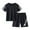 ZA-Black-kids summer t shirts, variant on MKOSPLRT Workout Sets for Boy Girl 2-12 Years Casual Athletic Running Two Piece Short Sleeve T Shirts Baggy Wide Leg Shorts