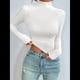 thumbnail image 4 of Camisetas Básicas para Mujer, Tops Cortos Ajustados para Salir, Lindas Camisetas de Cuello Alto para Adolescentes, Ropa de Larga Y2K S, 4 of 9