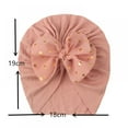 thumbnail image 4 of Newborn Infant Baby Turban Cotton Blends Hat Lovely Soft Cute Bow Knot Beanies Baby Gifts, 4 of 4