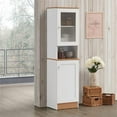 thumbnail image 3 of Hodedah 63" Tall Slim Open Shelf Plus Top Kitchen Pantry in White Wood, 3 of 4