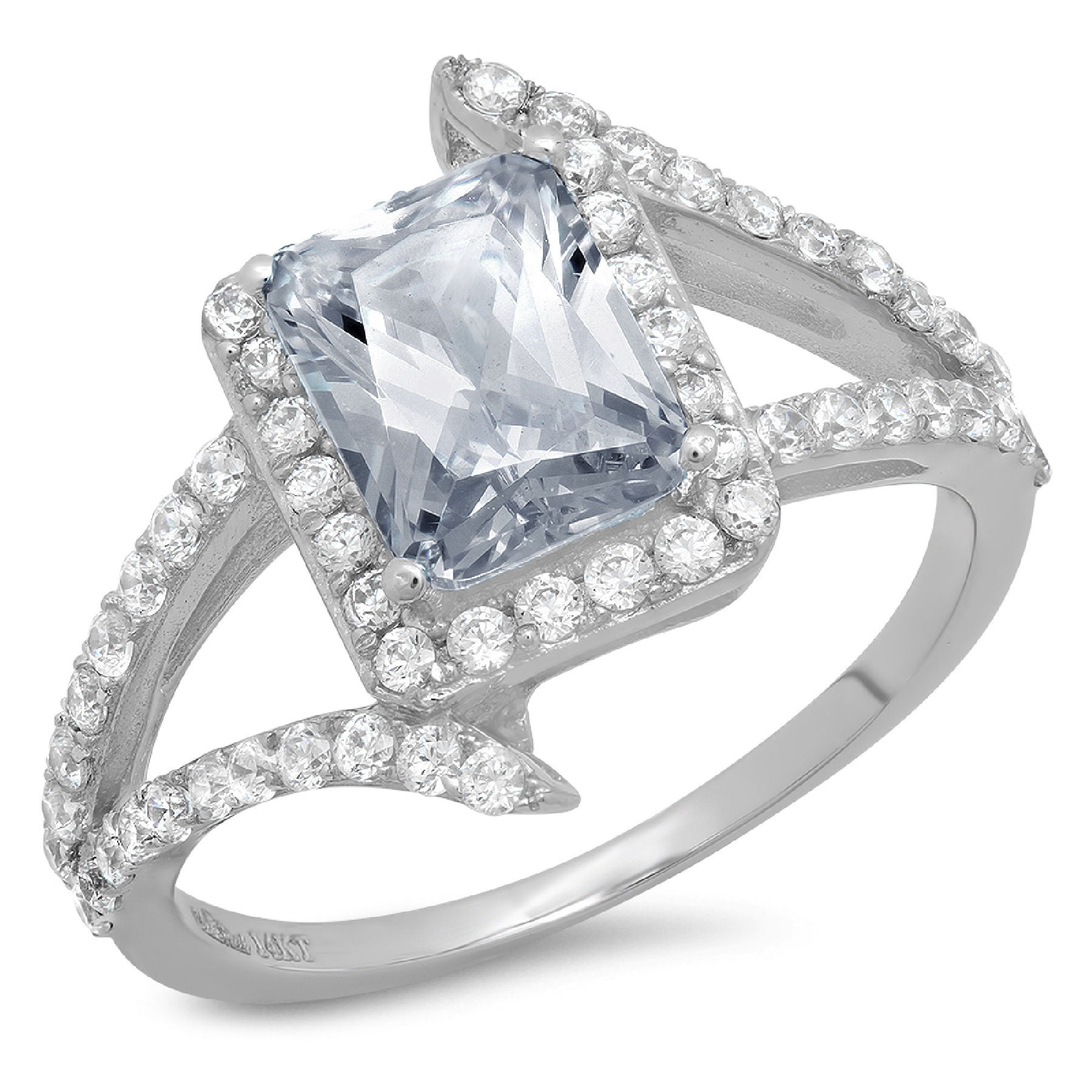 2.07Ct Vintage Pear shape White Stone Engagement Wedding Ring Set 18K White Gold 
