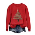 thumbnail image 3 of Christmas Womens Sweatshirts Holiday Merry Pullover Long Sleeves Crewneck Shirts Fashion Christmas Tree Printed Blouses Casual Loose Christmas Sweatshirt, 3 of 8