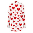 thumbnail image 3 of fatyb Womens Valentine Cute Cardigan Heart Print Long Sleeve Open Front Outerwear Lightweight for Women, 3 of 4