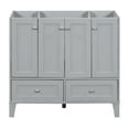 thumbnail image 2 of Dasun 36'' Bathroom Vanity without Countertop,Solid Wood Frame Bathroom Storage Cabinet Only, Freestanding Vanity with 4 Soft Closing Doors& 2 Drawers, Grey, 2 of 5