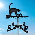 thumbnail image 1 of Weather Vane Support de Météo Extérieur Décoration de Patio Palettes de Direction en Acier Inoxydable Ferme Rétro Décor Dur, Chat et Rat, 1 of 8