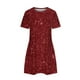 thumbnail image 5 of Vestidos de Verano de Mujer Cuello Redondo Manga Corta Impreso, Ligero Y Cómodo Vestidos Casuales para Mujeres, 5 of 8