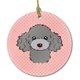 thumbnail image 1 of Adorno de cerámica Checkerboard Pink Silver Grey Poodle BB1259CO1 Caroline's Treasures BB1259CO1, 1 of 1