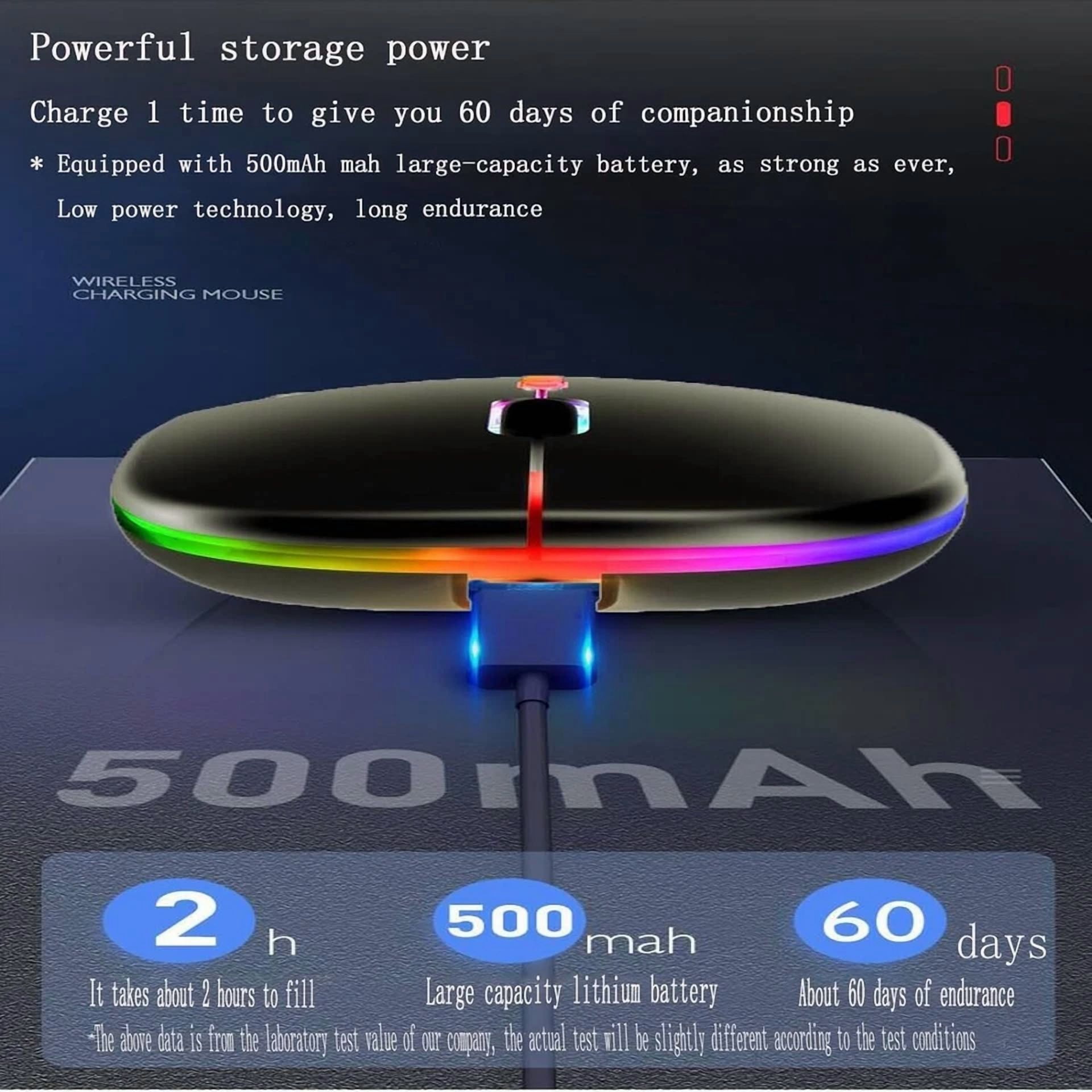 CIRCLE- Wireless Bluetooth Mouse,Led Dual Mode Rechargeable Silent Slim Laptop Mouse