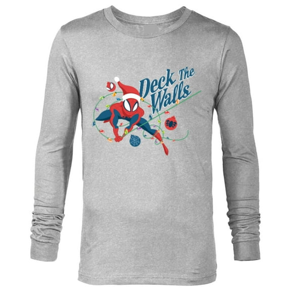 Marvel Spider-Man Deck The Walls Holiday - Long Sleeve T-Shirt for Men- Customized-Athletic Heather