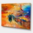 thumbnail image 3 of Designart ' Boats Near Coastal Town Resting On The Water III ' Nautical & Coastal Canvas Wall Art Print, 3 of 4