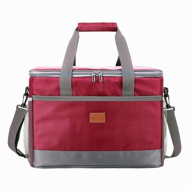 Bolsa térmica grande, bolsas aislantes plegables, bolsa térmica para el almuerzo a prueba de fugas con múltiples bolsillos para adultos, lonchera aislada para la playa