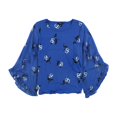 thumbnail image 2 of Blusa Alfani con mangas con volantes para mujer azul pequeña, 2 of 2