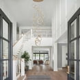 thumbnail image 4 of 20-Ring Gold LED Chandelier for High Ceilings, 157" Adjustable Height Modern Light Fixture with Remote Dimmable & 3 Color Temps for Foyer Staircase Living Room Entryway, 4 of 9