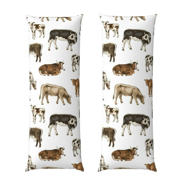Balery Cow Funda Protectora para Almohada Corporal de Algodón Hipoalergénico con Cierre(55 x 21 pulgadas), Almohadas No Incluidas