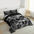 thumbnail image 3 of Feelyou Moth Butterfly Queen Comforter Set, Tribal Hippie Rose Bedding Sets, Mandala Stars Galaxy Reversible Bedding Comforter Set, Luxury Bedroom Decor,3 Pieces, 3 of 8