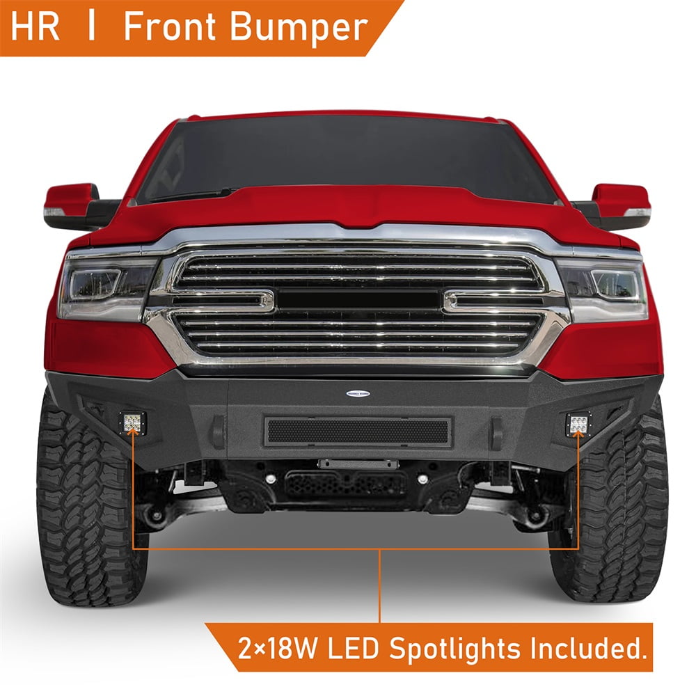 Hooke Road Front Bumper Fit 2019 2020 2021 2022 2023 Dodge Ram 1500 (Excluding EcoDiesel, Rebel, TRX ,1500 Classic)