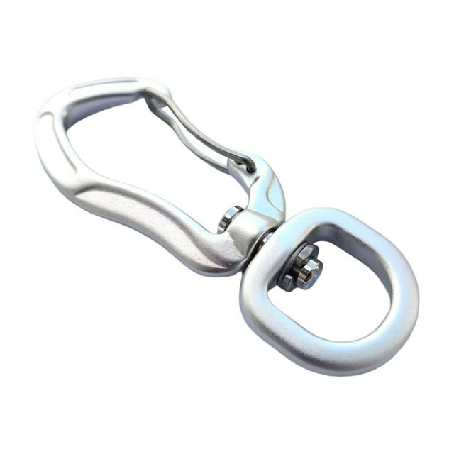 Maoww Mousqueton Pivotant à Rotation 360° Multifonction Verrouillage pour Clé Extérieur Maison Noir Argent 7,6x2,8 cm