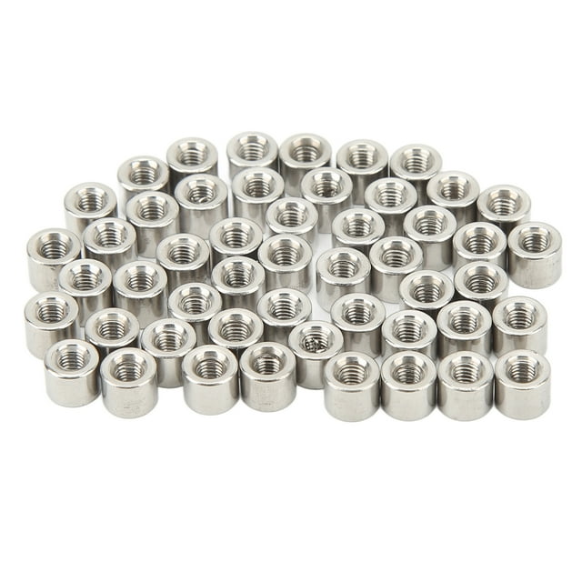 Écrous de Connecteur Ronds, Ensemble d'Écrous de Couplage Finition Brillante 50 Pcs Acier Inoxydable 304 pour Réparation de Machines