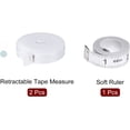 thumbnail image 3 of 3pcs Soft Tape Measure Set 150cm/60" Retractable Measuring Ruler with 150cm/60" White Soft Ruler for Body Cloth Sewing, White Cool Blue, 3 of 5