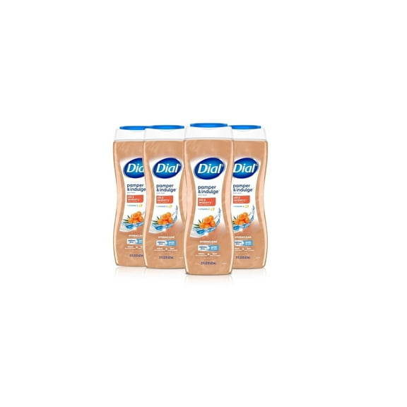 Dial Body Wash, Pamper & Indulge, Silk & Seaberry, 21 fl oz, Pack of 4
