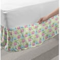 thumbnail image 2 of Luau Bed Skirt, Composition of Flowers and Leaves in Pastel Tones, Elastic Bedskirt Dust Ruffle Wrap Around for Bedding Decor, 4 Sizes, Pale Green Multicolor, by Ambesonne, 2 of 2