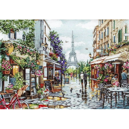 UPC: 4840746029233 | Counted Cross-Stitch Kit Paris in Flowers B2365 Needlework City Multi-Color By Luca-S