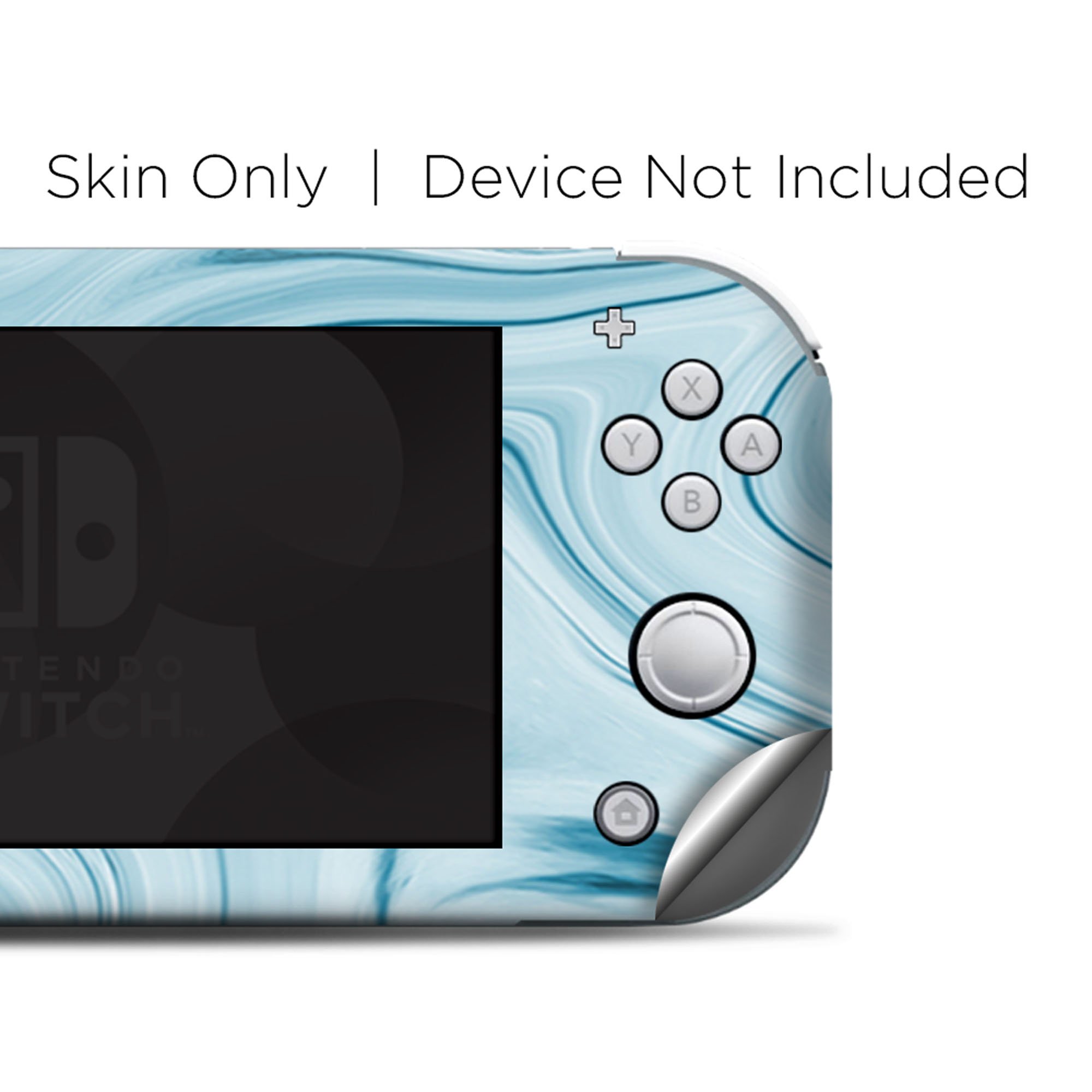 Nintendo Switch Lite Skins Decals Vinyl Wrap  - decal stickers skins cover -Baby Blue Ice Swirl Marble - image 4 of 4