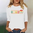 thumbnail image 2 of Craaazy Women's 1976 Casual Letter Printed 50th Birthday 3/4 Sleeve T-shirts Gifts, 2 of 4