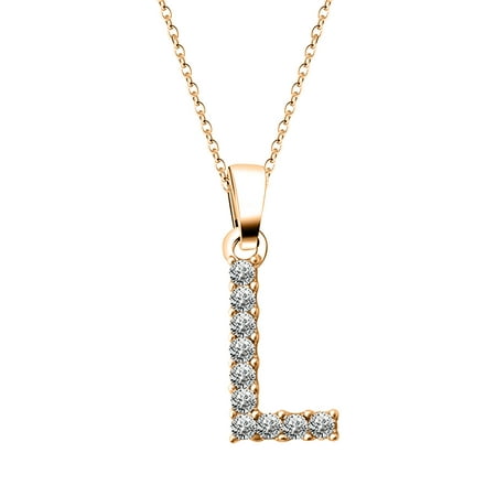Clearance Women's Alphabet Necklace Female Clavicle Chain Pendant Gold Necklace, preppy jewelrygirls toys