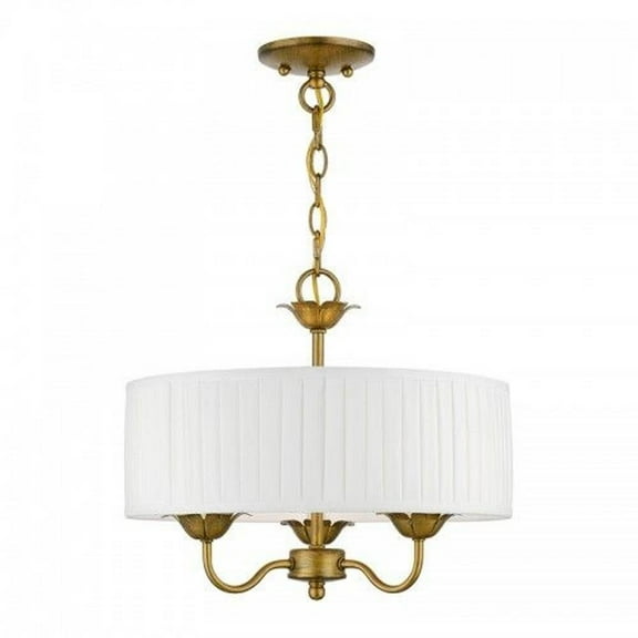 3 Light Pendant in Transitional Style-14 inches Tall and 16 inches Wide-Antique Gold Leaf Finish Bailey Street Home 218-Bel-4615497