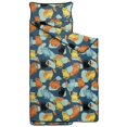 thumbnail image 2 of Geometric Multicolor Cat Blue Pattern Teens Toddler Nap Mat with Pillow, Sleeping Mat Bag for Preschool Daycare 59"x22", 2 of 4