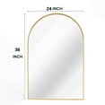 thumbnail image 3 of KOSSMAI Arch Wall Mirror with Metal Frame 24"X36" For Bathroom, Dining Room, Living Room, Entry Gold, 3 of 5