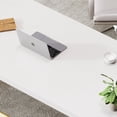 thumbnail image 4 of LVB White and Gold Desk, Modern Wood Home Office Computer Desk, Metal Study Executive Writing Table for Gaming Writing Work, Farmhouse Simple Compact Student PC Desk for Bedroom, 55 Inch, 4 of 18