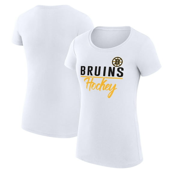 Women's G-III 4Her by Carl Banks White Boston Bruins Super-Slim Fit Lightweight Team Sport T-Shirt