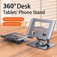 thumbnail image 2 of Support de Tablette Rotatif à 360° pour iPad, Support de Tablette Pliable Réglable, Support de Téléphone en Aluminium Compatible avec iPad Pro/ Air/ Mini, 2 of 17