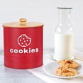 thumbnail image 7 of Red Airtight Cookie Jar with Lid, 1.5 Gallon Large Decorative Cookie Tin, Farmhouse Style Kitchen Counter Storage Container for Cookies, Christmas & Holiday Gift Giving, 7 of 7