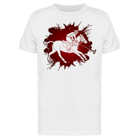 Polo Player Red Splash  T-Shirt Men -Image by Shutterstock, Male Medium